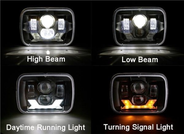 ไฟหน้ารถบรรทุก LED ปี 2021 สําหรับรถจี๊ป YJ 5x7 นิ้วไฟหน้าสําหรับ Cherokee XJ