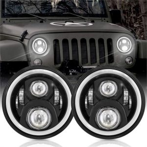 ไฟหน้า LED 7 นิ้วสำหรับ Jeep Wrangler JK 2007-2017