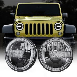 7 นิ้ว LED ไฟหน้าสำหรับ 07-17 Jeep Wrangler Wrangler Unlimited รถจักรยานยนต์ DOT E-mark พิสูจน์ไฟหน้า