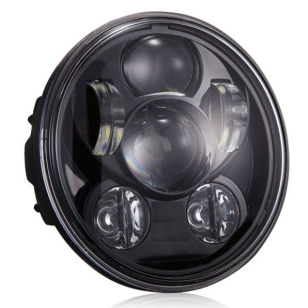 DOT Emark 5.75 นิ้ว Led Hedalight ไฟหน้าโครเมี่ยมสีดำปิดผนึกลำแสงสำหรับ Harley Davidson