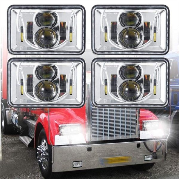 H4656 4x6 Led ไฟหน้าสำหรับ Freightliner FLD120 FLD132 FLD112 4x6 Led Projector ไฟหน้า