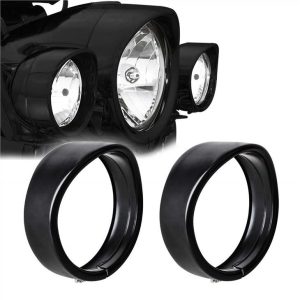 Morsun 4.5inch Fog Light Trim Ring Black Chrome สำหรับ Harley Road Glide