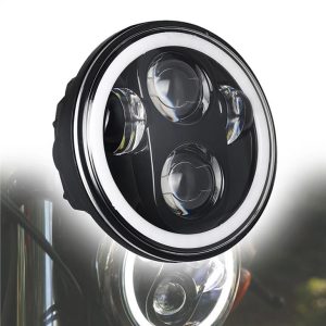 Morsun 40w 5 3/4 นิ้ว LED ไฟหน้า เครื่องฉาย สำหรับ Harley Davidson รถจักรยานยนต์ ไฟหน้า Black Chrome