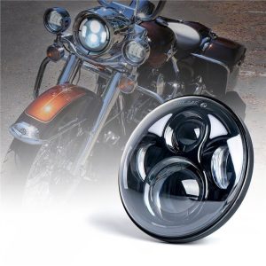 Morsun 5.75inch ไฟหน้ากลมสำหรับ Harley Davidson 12v 24v H4 Headlamp