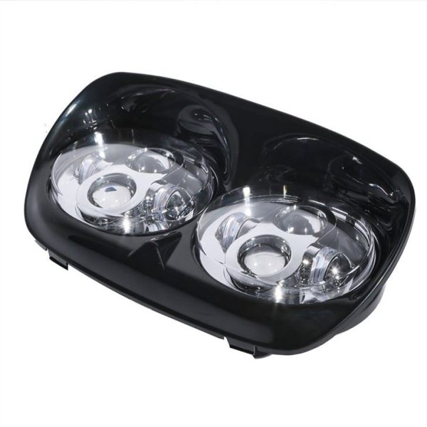 Morsun 5.75inch Chorm Black LED ไฟหน้าแบบ Dual สำหรับไฟหน้า Road Glide พร้อมไฟต่ำ