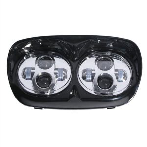 ไฟหน้า LED คู่ Morsun 5.75 นิ้วสําหรับไฟหน้าโปรเจคเตอร์มอเตอร์ไซด์ Harley Road Glide Ultra