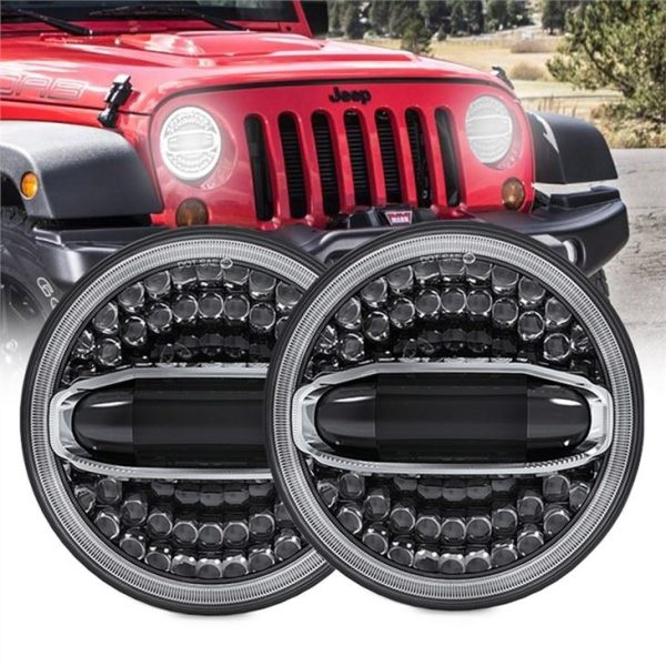 Morsun 7inch Led ไฟหน้ากลมสำหรับ 2007-2017 Jeep Wrangler JK พร้อม Halo White Yellow