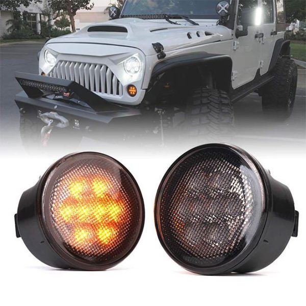 Morsun ระบบไฟรถยนต์ LED กระจังหน้าเลี้ยวสำหรับ 2007-2016 Wrangler Jk Tj