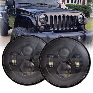 Morsun High Low Beam โปรเจคเตอร์ไฟหน้าแบบ LED สำหรับ 07-15 Jeep Wrangler JK 2 Door