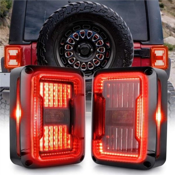 Morsun ไฟท้าย LED ใสรมควันสำหรับ Jeep Wrangler JK 2007-2017 US EU Version